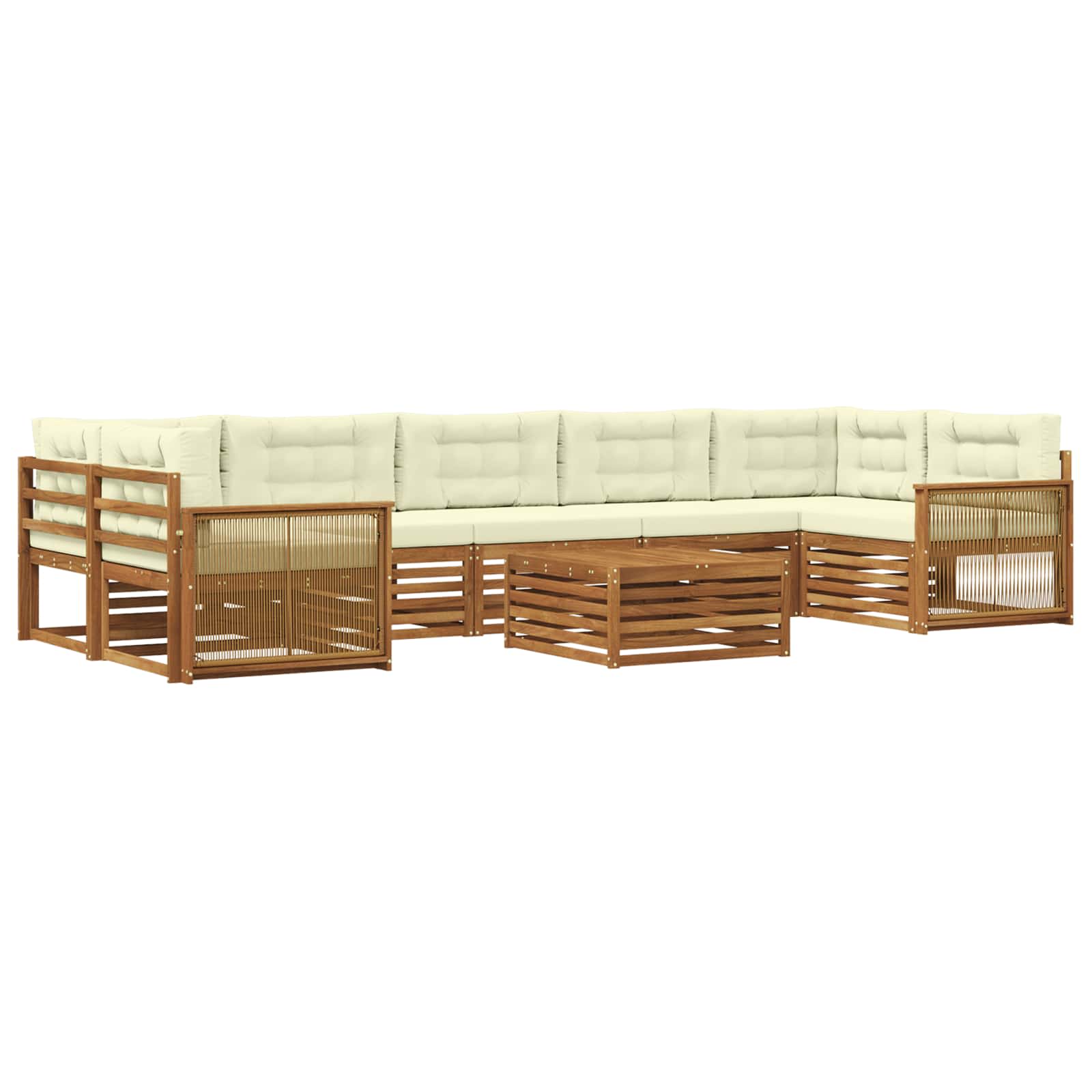 Outdoor-Sofagarnitur 8 stk. Natur und Creme