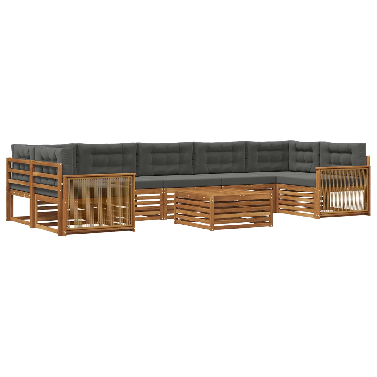 Outdoor-Sofagarnitur 8 stk. Natur und Anthrazit