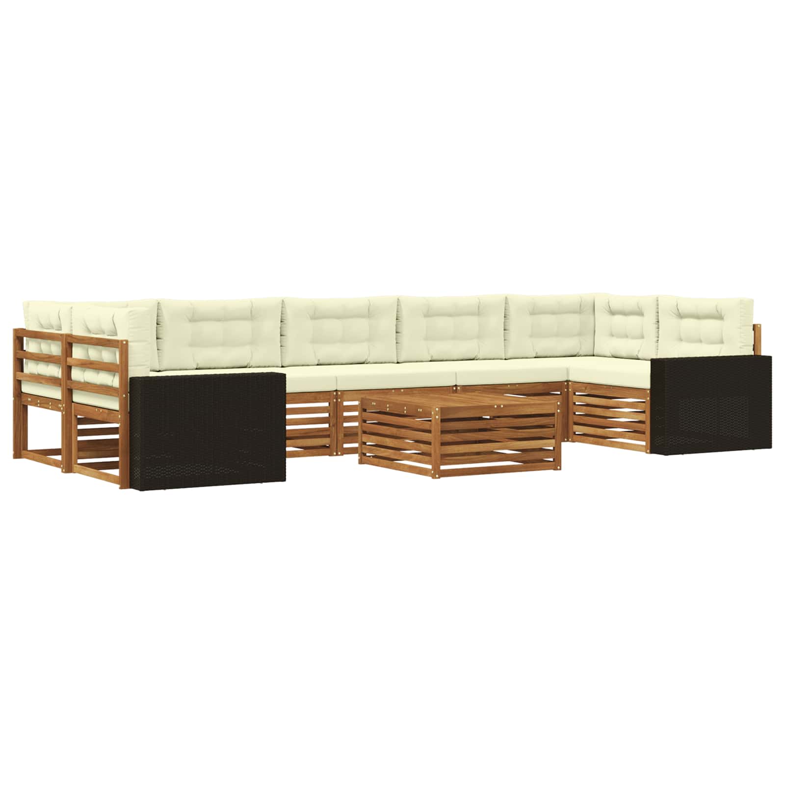 Outdoor-Sofagarnitur 8 stk. Natur und Creme