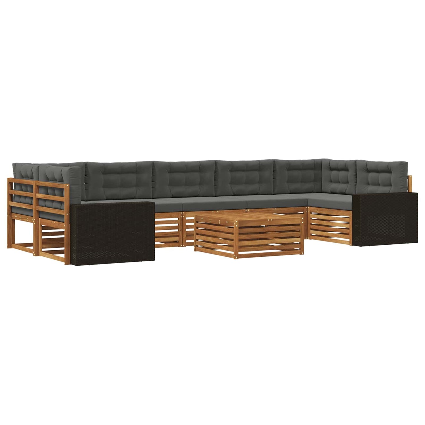 Outdoor-Sofagarnitur 8 pcs Natur und Anthrazit