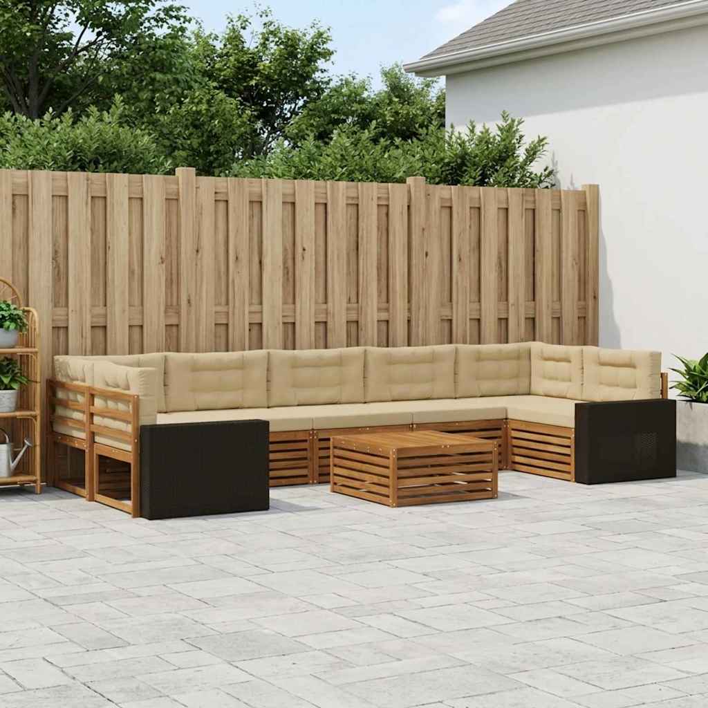 Outdoor-Sofagarnitur 8 pcs Natur und Beige