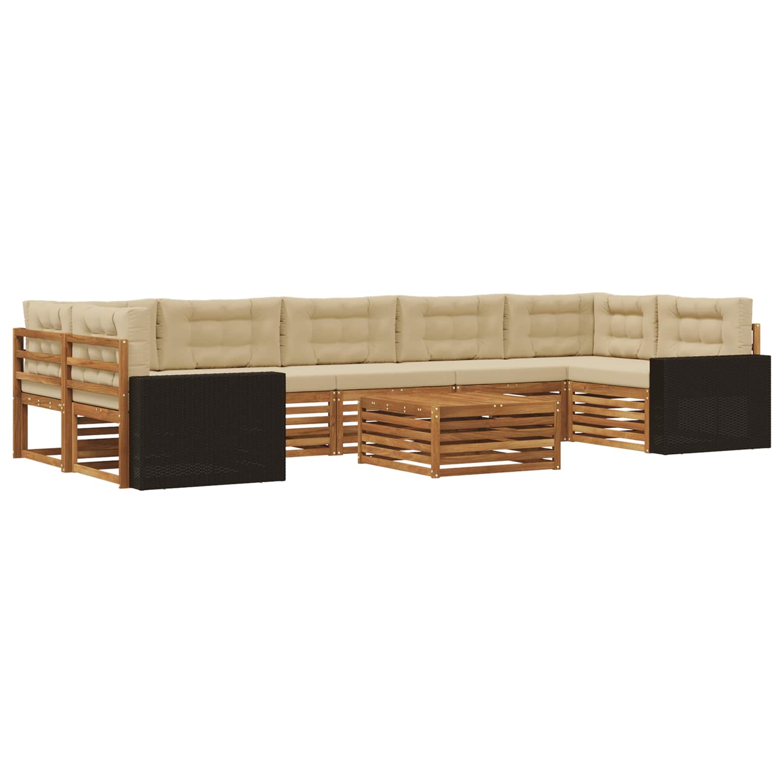 Outdoor-Sofagarnitur 8 pcs Natur und Beige