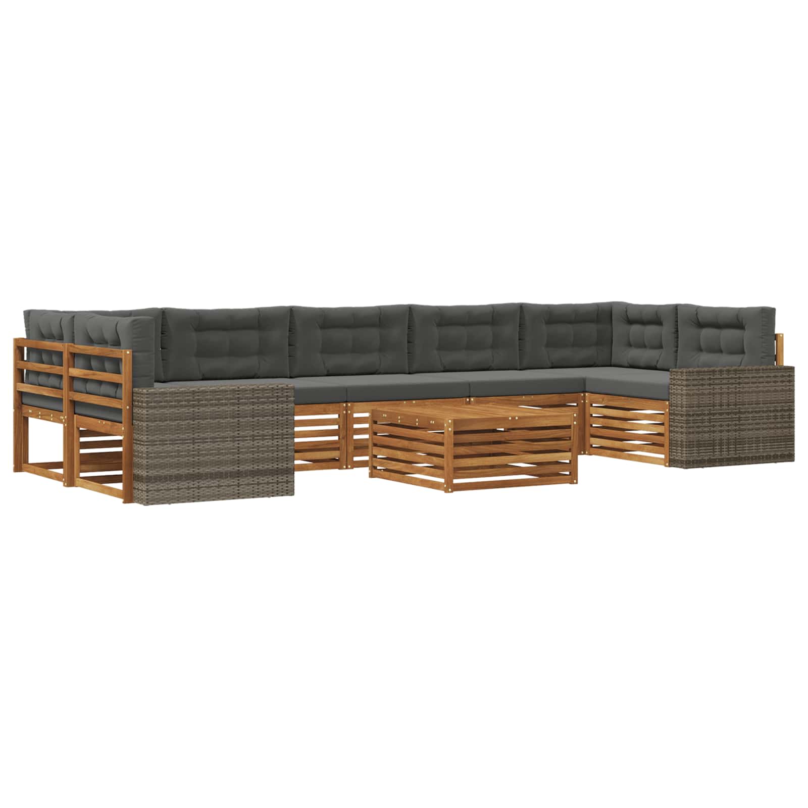 Outdoor-Sofagarnitur 8 pcs Natur und Anthrazit