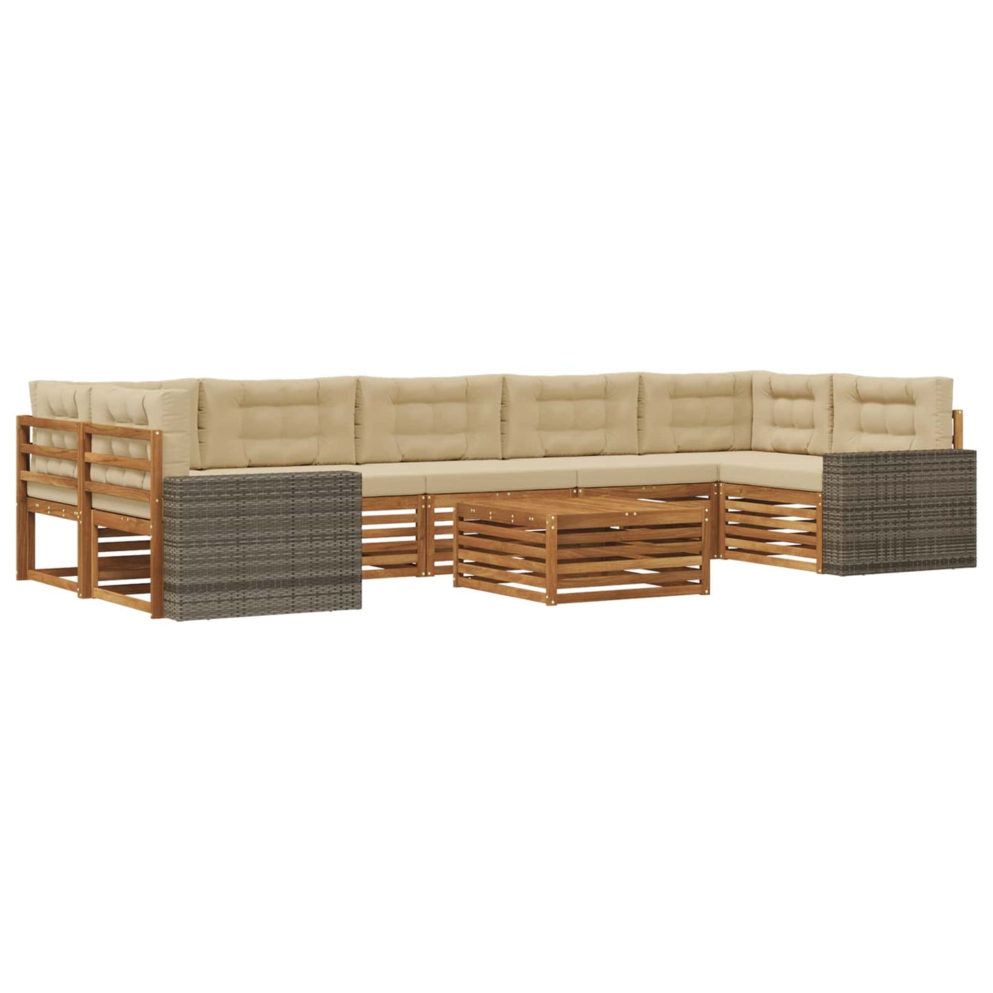 Outdoor-Sofagarnitur 8 pcs Natur und Beige