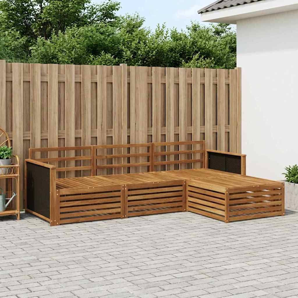 Outdoor-Sofagarnitur 4 pcs Natur Massivholz Akazie