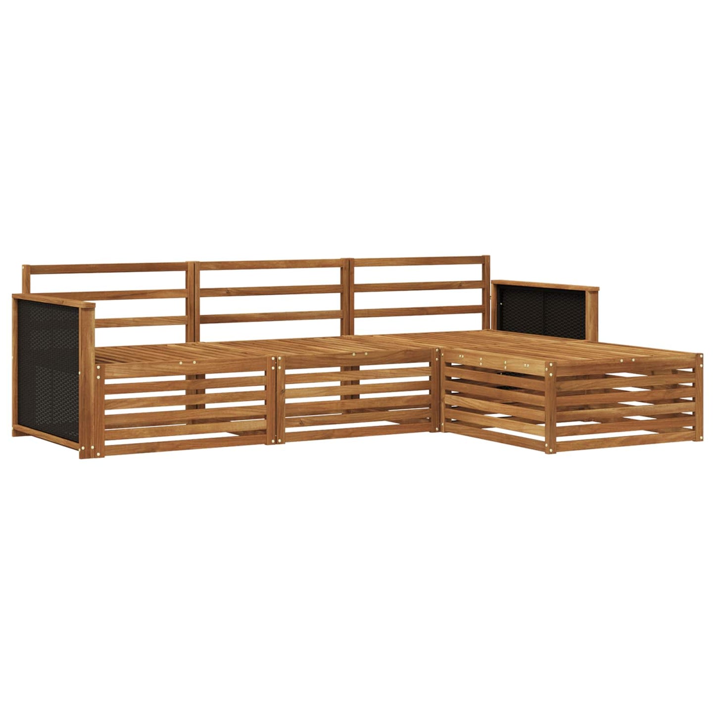 Outdoor-Sofagarnitur 4 pcs Natur Massivholz Akazie