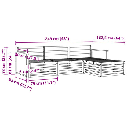 Outdoor-Sofagarnitur Natur 249 x 162,5 x 73 cm
