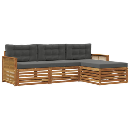 Outdoor-Sofagarnitur Natur und Anthrazit 249 x 162,5 x 73 cm