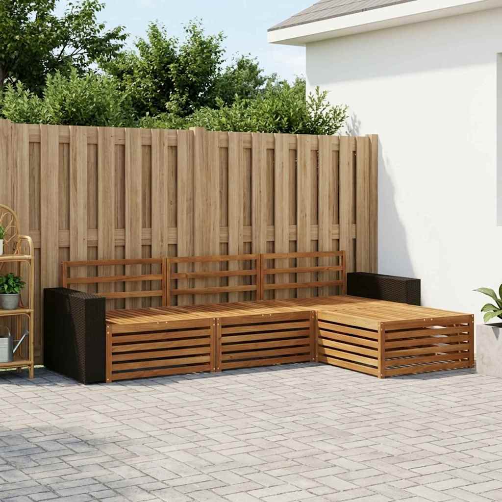 Outdoor-Sofagarnitur 5 pcs Massivholz Akazie