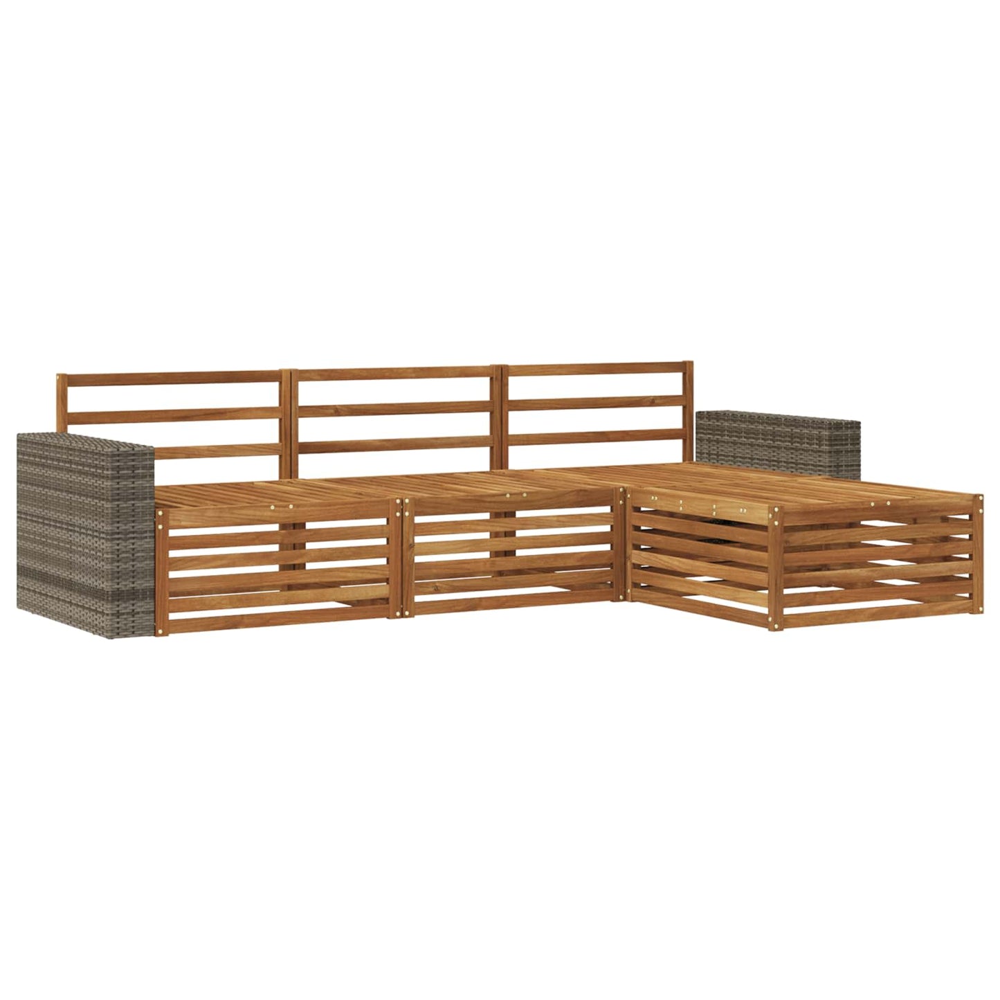 Outdoor-Sofagarnitur 4 pcs Natur Massivholz Akazie