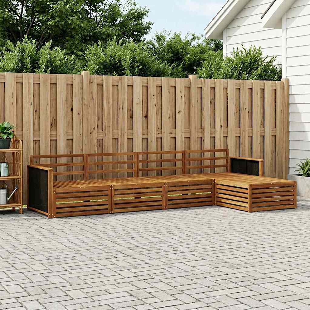 Outdoor-Sofagarnitur 5 pcs Natur Massivholz Akazie