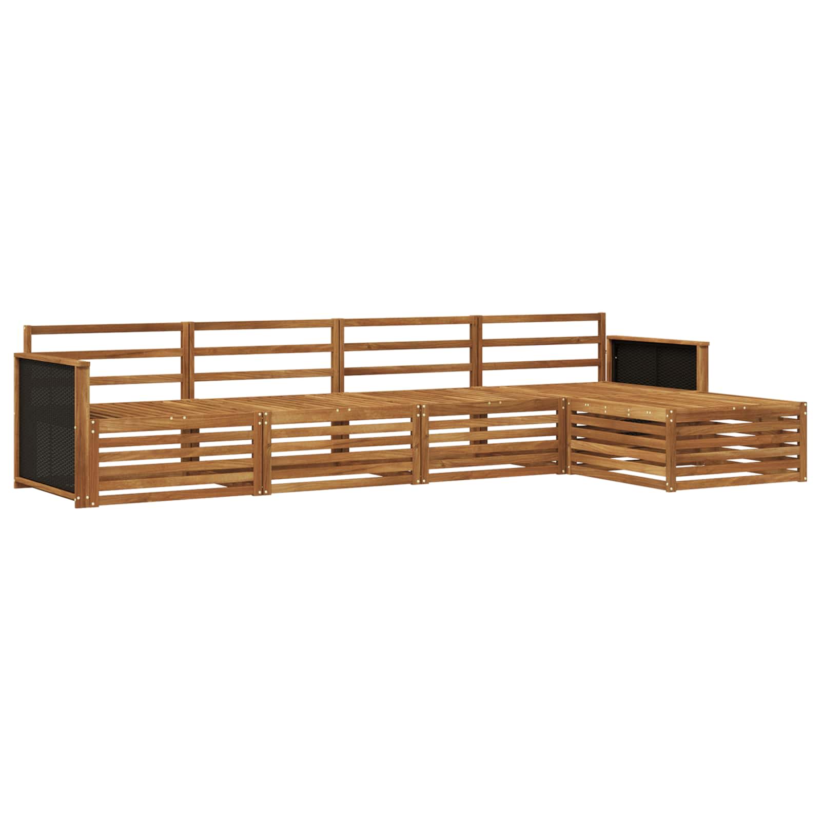 Outdoor-Sofagarnitur 5 pcs Natur Massivholz Akazie