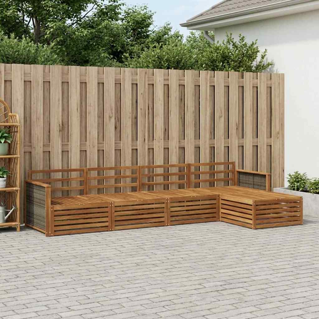 Outdoor-Sofagarnitur 5 pcs Natur Massivholz Akazie