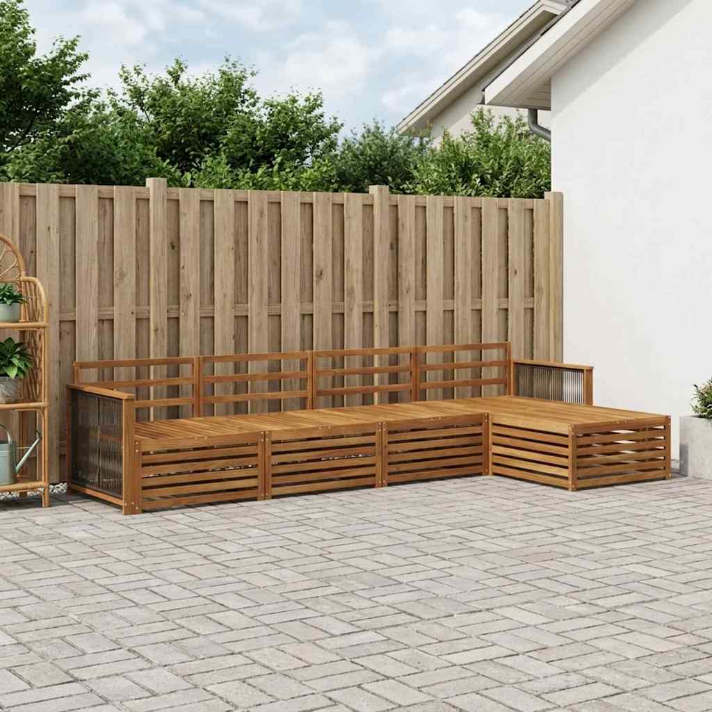 Outdoor-Sofagarnitur 5 pcs Natur Massivholz Akazie