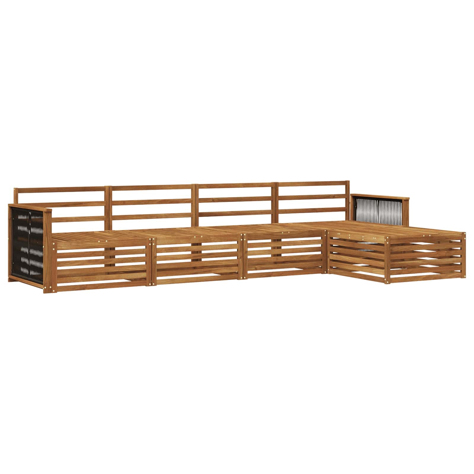 Outdoor-Sofagarnitur 5 pcs Natur Massivholz Akazie