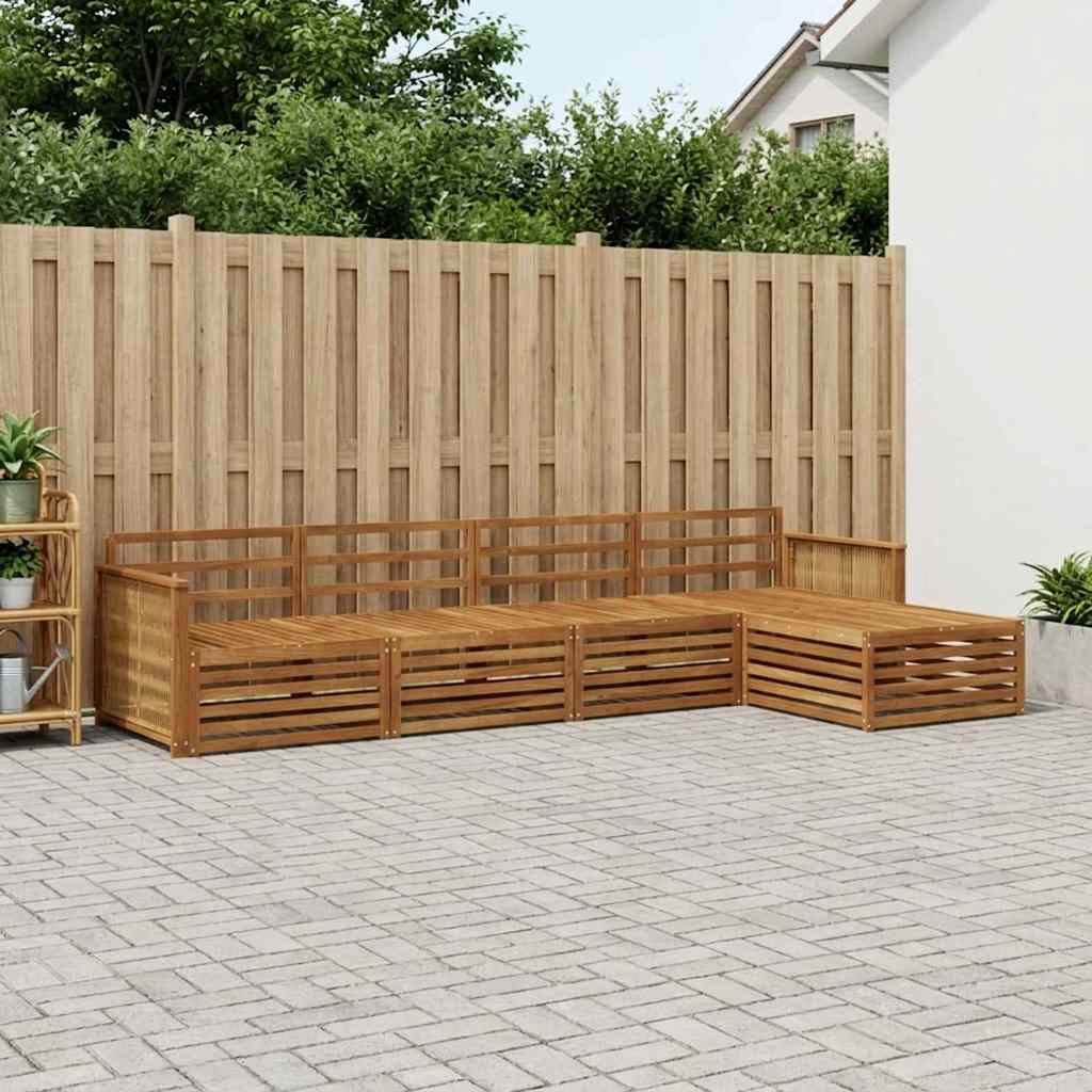 Outdoor-Sofagarnitur 5 pcs Natur Massivholz Akazie