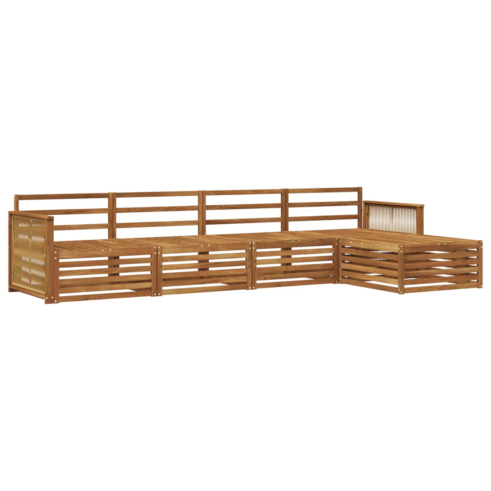 Outdoor-Sofagarnitur 5 pcs Natur Massivholz Akazie