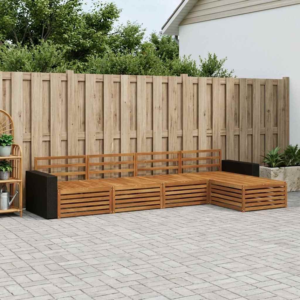 Outdoor-Sofagarnitur 5 pcs Natur Massivholz Akazie