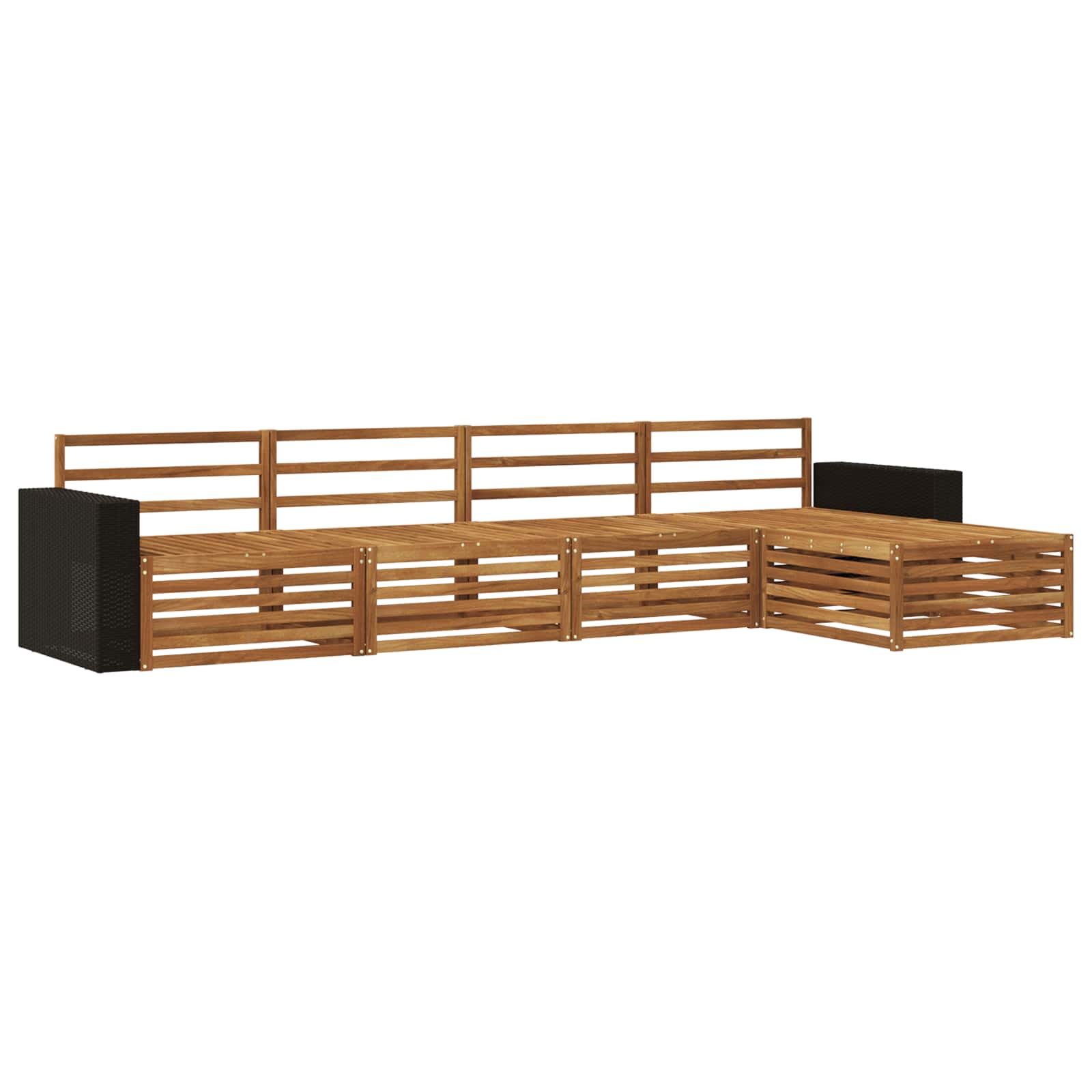 Outdoor-Sofagarnitur 5 pcs Natur Massivholz Akazie