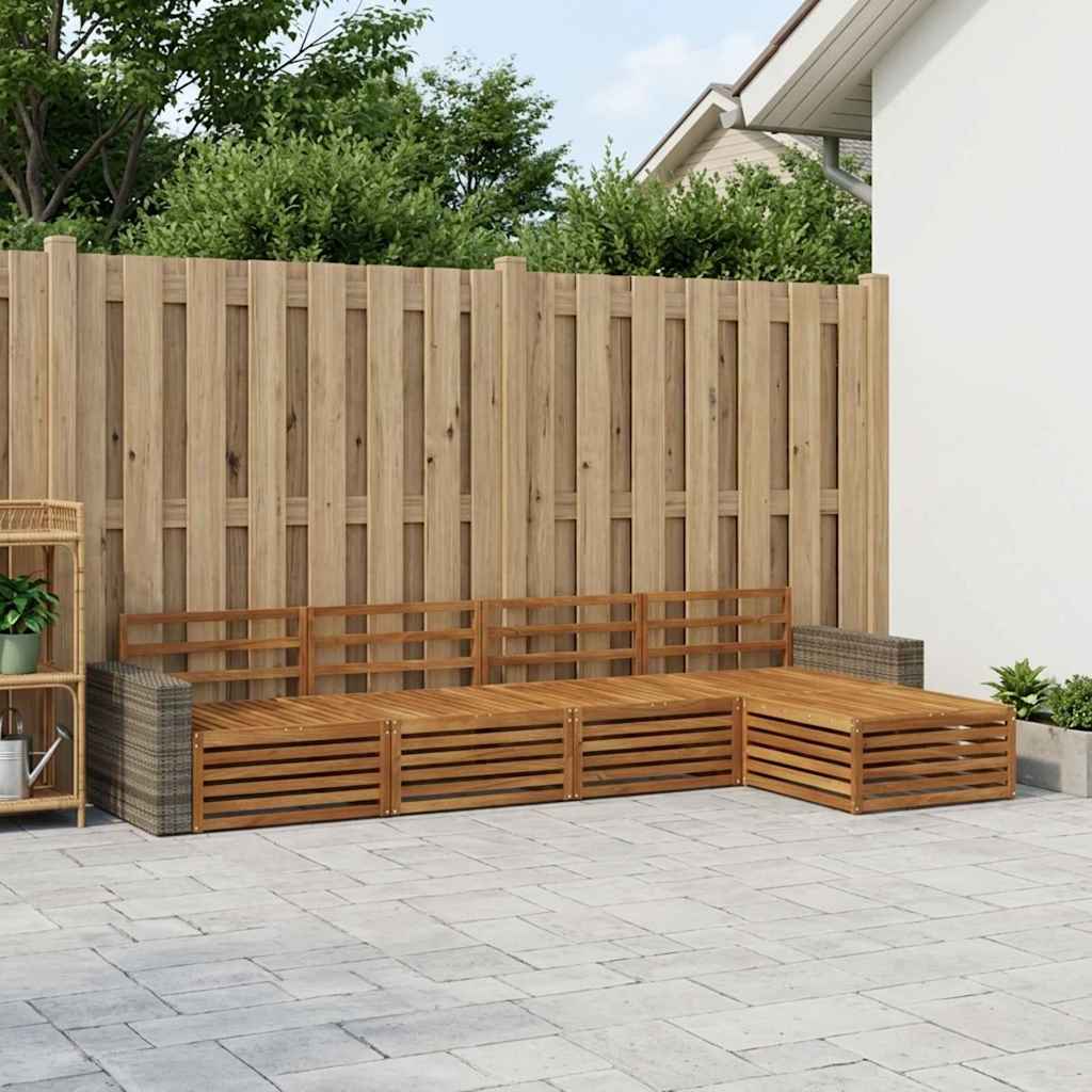 Outdoor-Sofagarnitur 5 pcs Natur Massivholz Akazie