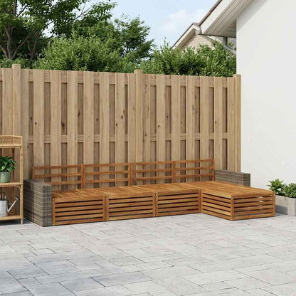 Outdoor-Sofagarnitur 5 stk. Natur Massivholz Akazie