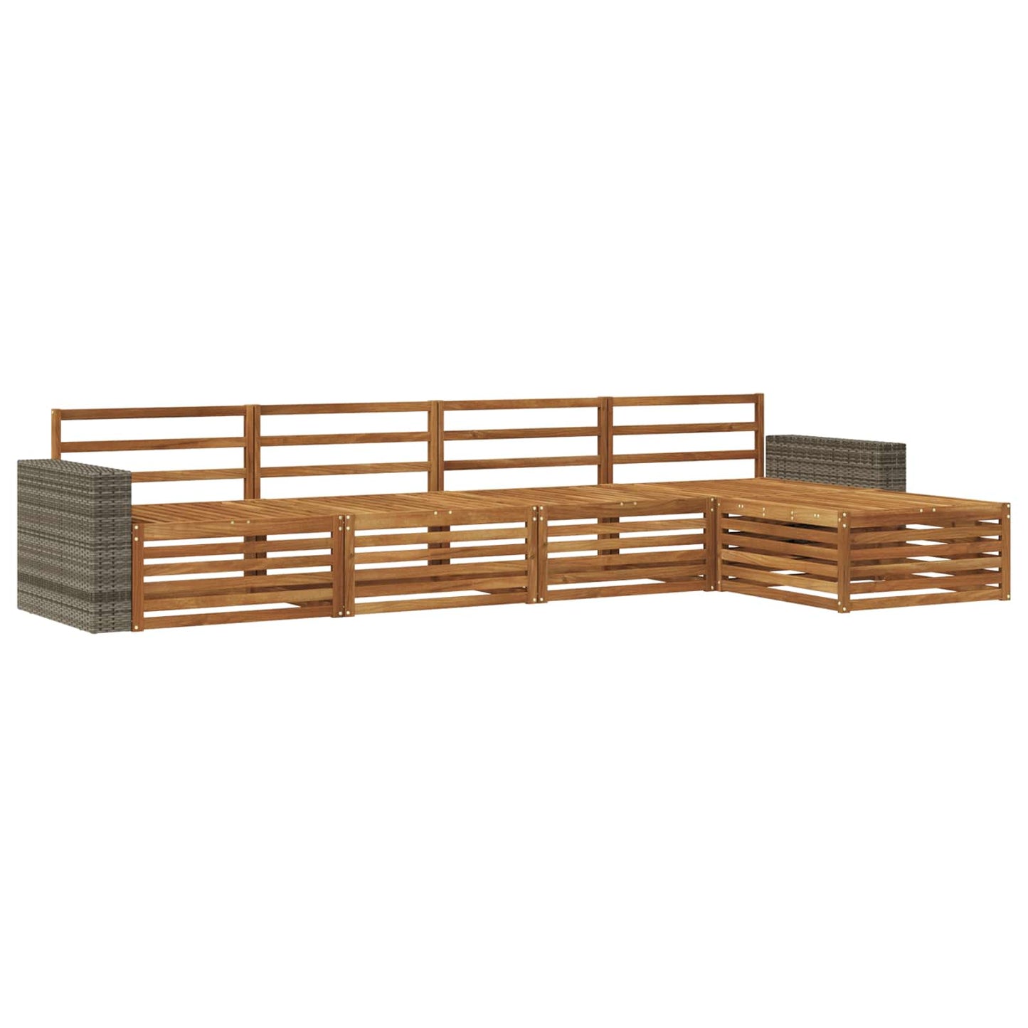 Outdoor-Sofagarnitur 5 pcs Natur Massivholz Akazie
