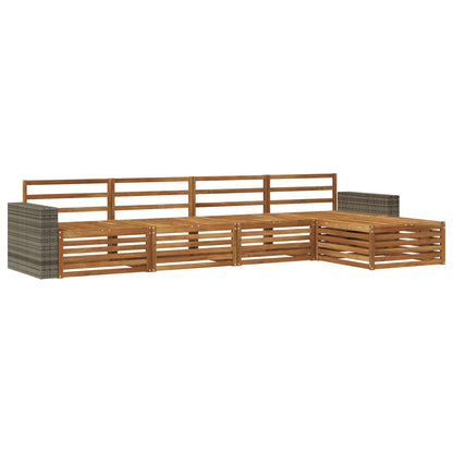 Outdoor-Sofagarnitur 5 stk. Natur Massivholz Akazie