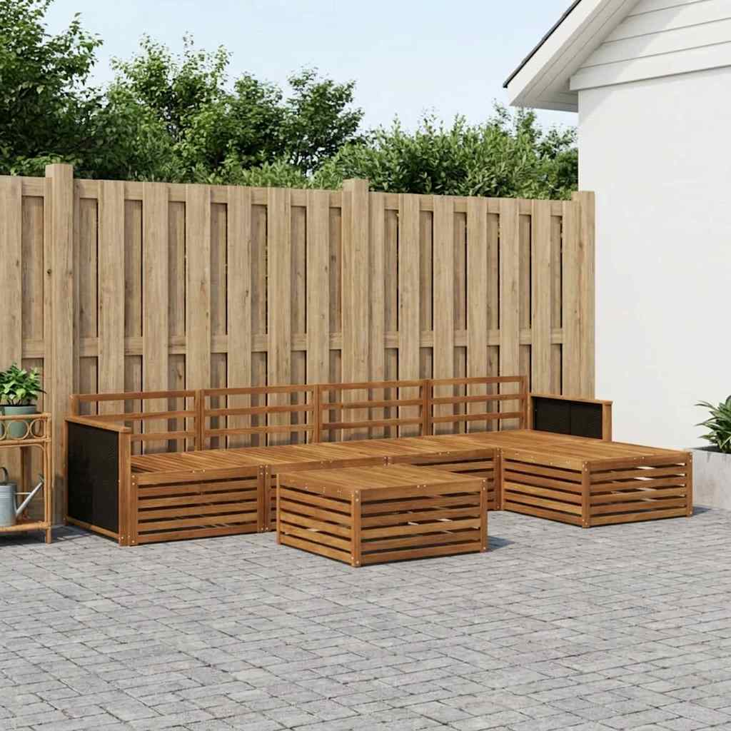 Outdoor-Sofagarnitur 6 pcs Natur 79 x 79 x 37 cm