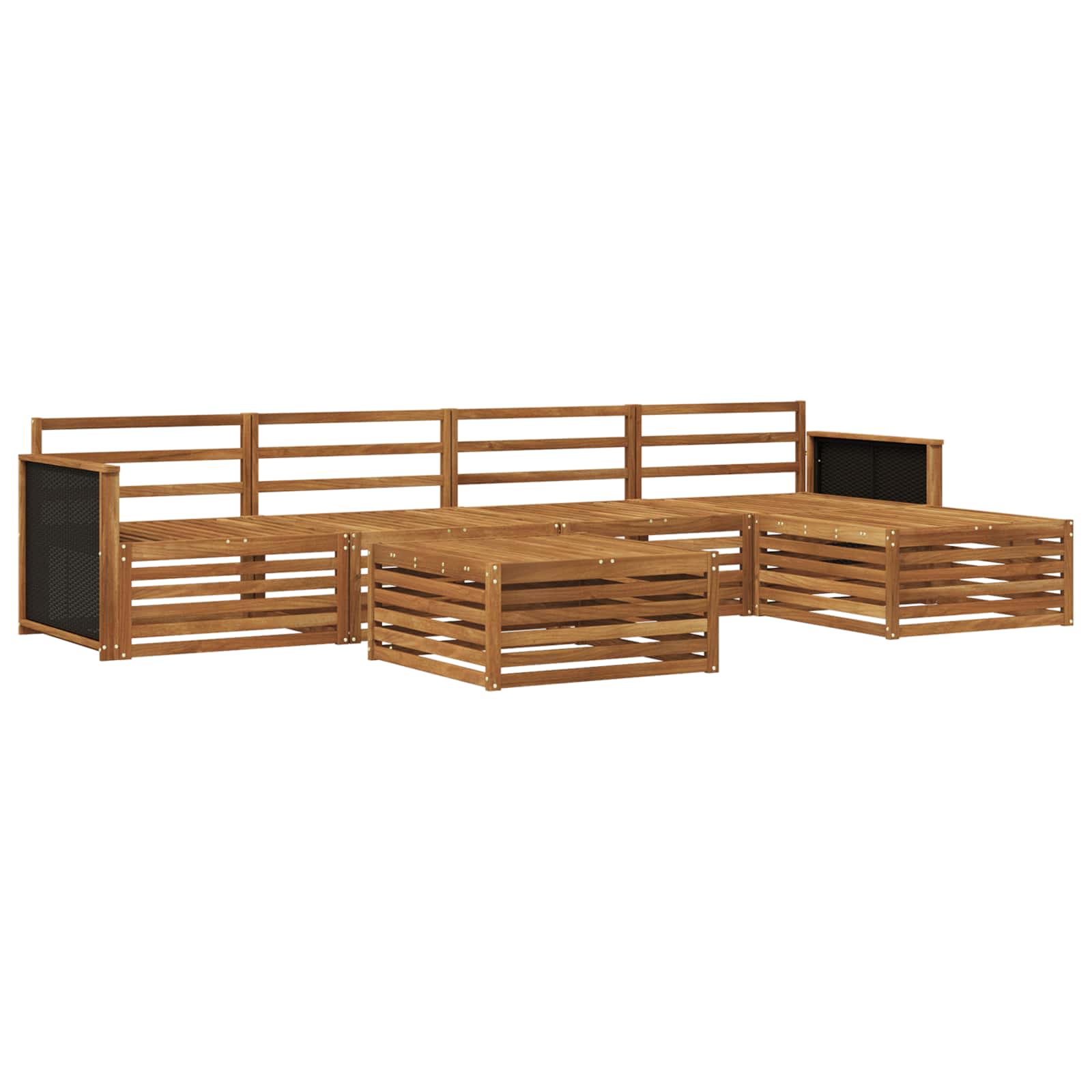 Outdoor-Sofagarnitur 6 pcs Natur 79 x 79 x 37 cm