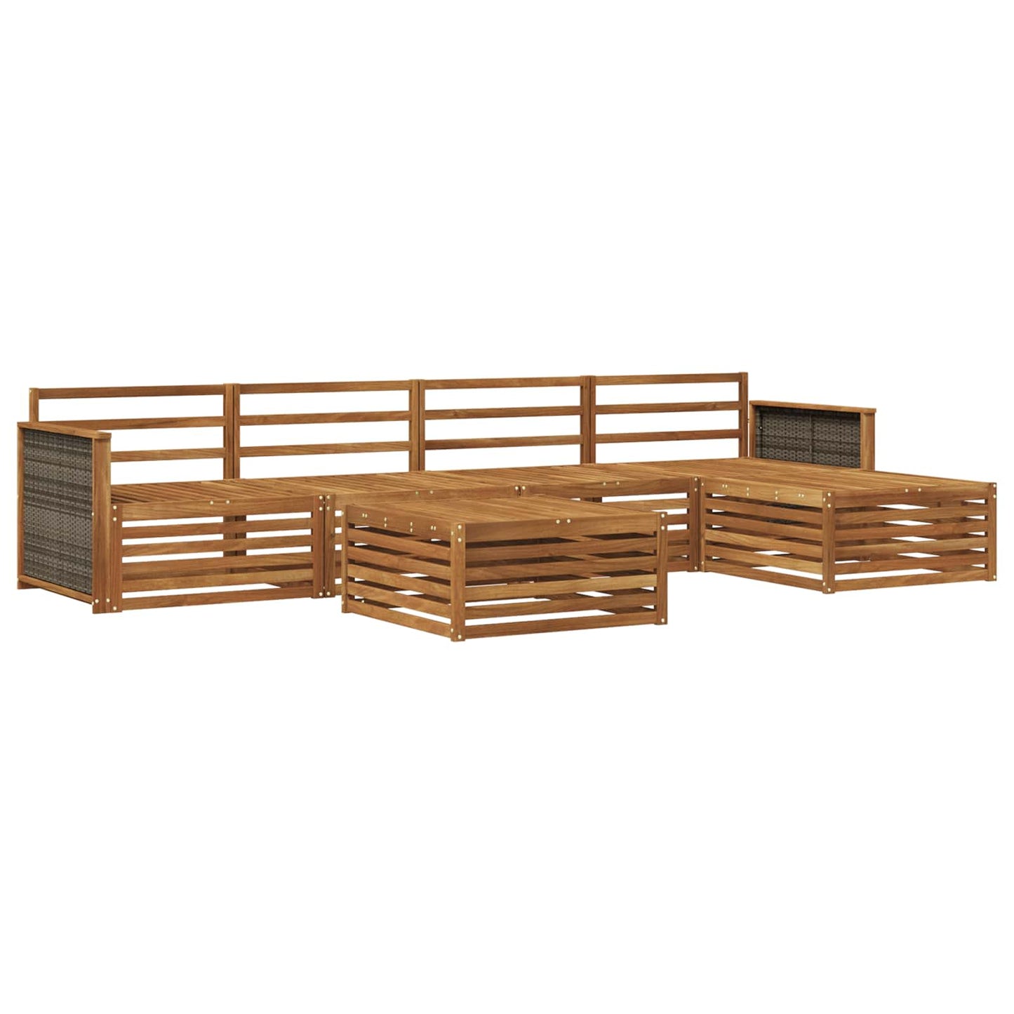 Outdoor-Sofagarnitur 6 pcs Natur Massivholz Akazie