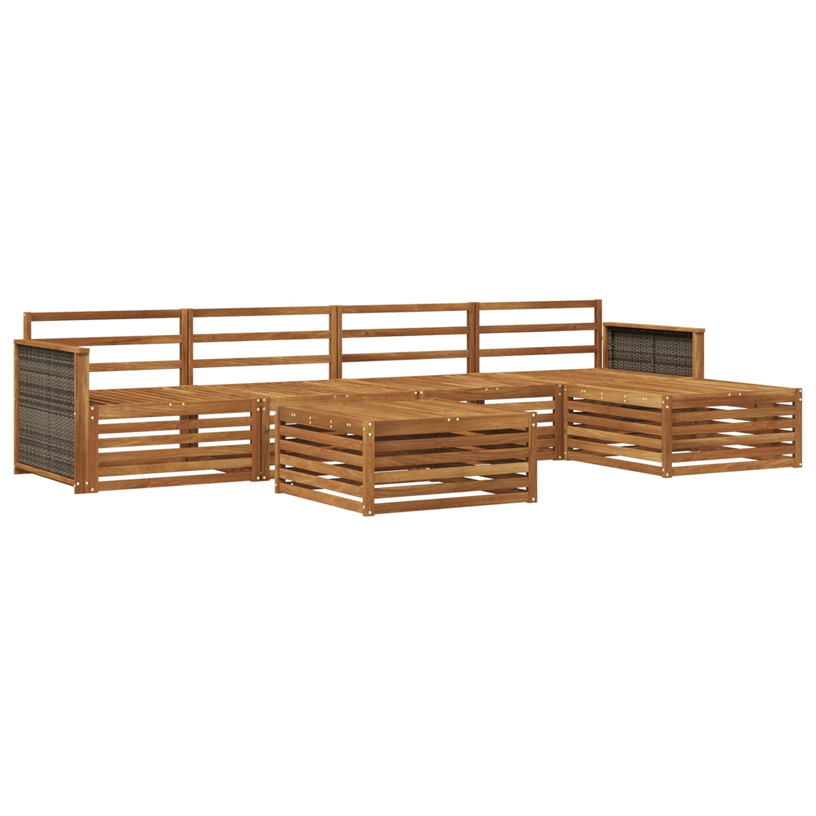 Outdoor-Sofagarnitur 6 pcs Natur Massivholz Akazie