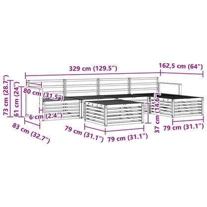 Outdoor-Sofagarnitur 6 stk. Natur Massivholz Akazie