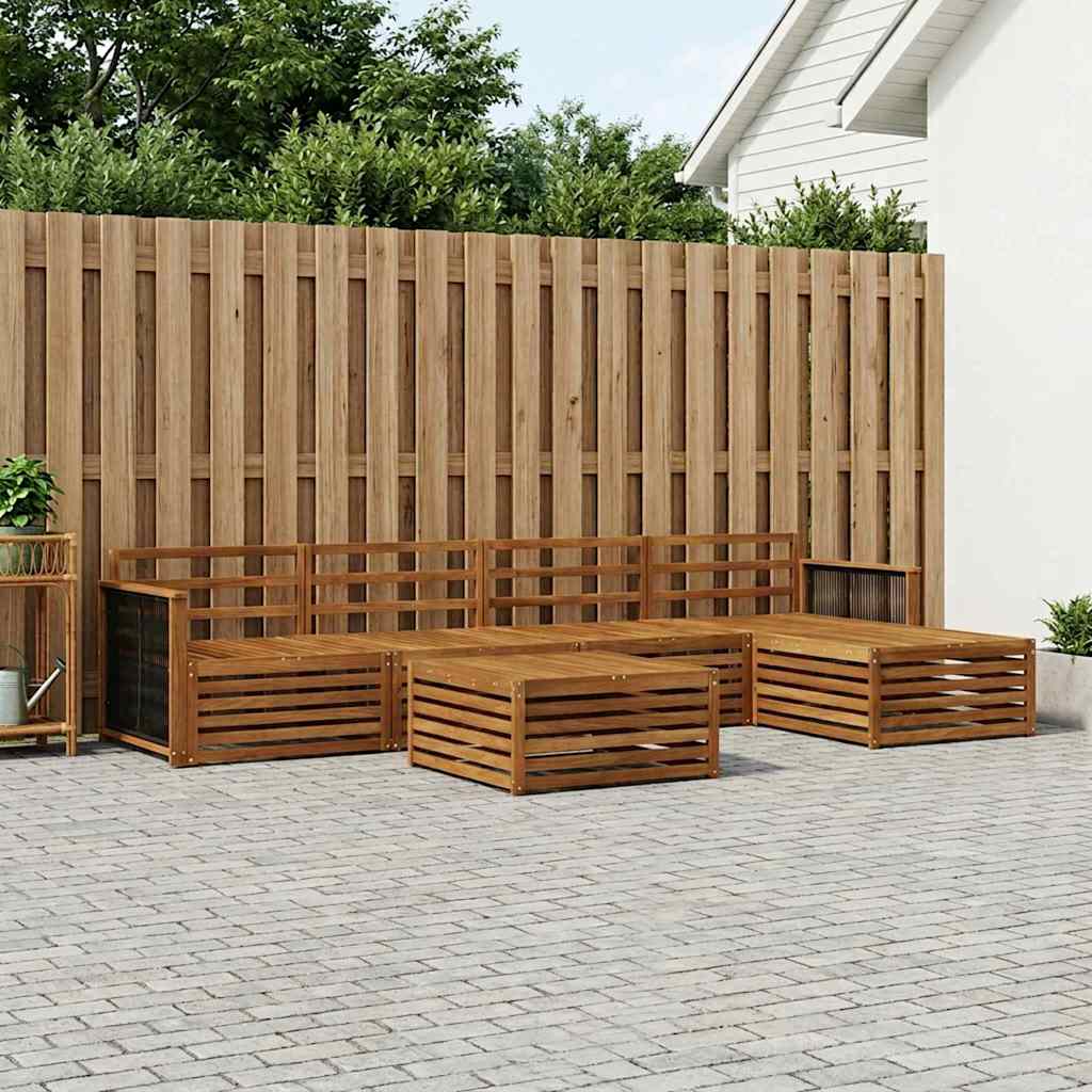 Outdoor-Sofagarnitur 6 pcs Natur Massivholz Akazie