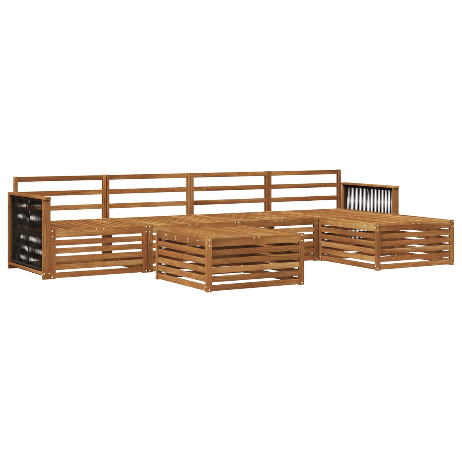 Outdoor-Sofagarnitur 6 pcs Natur Massivholz Akazie