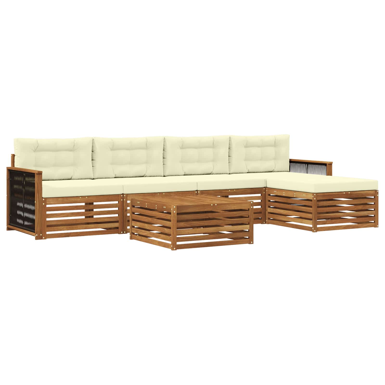 Outdoor-Sofagarnitur 6 stk. Natur und Creme