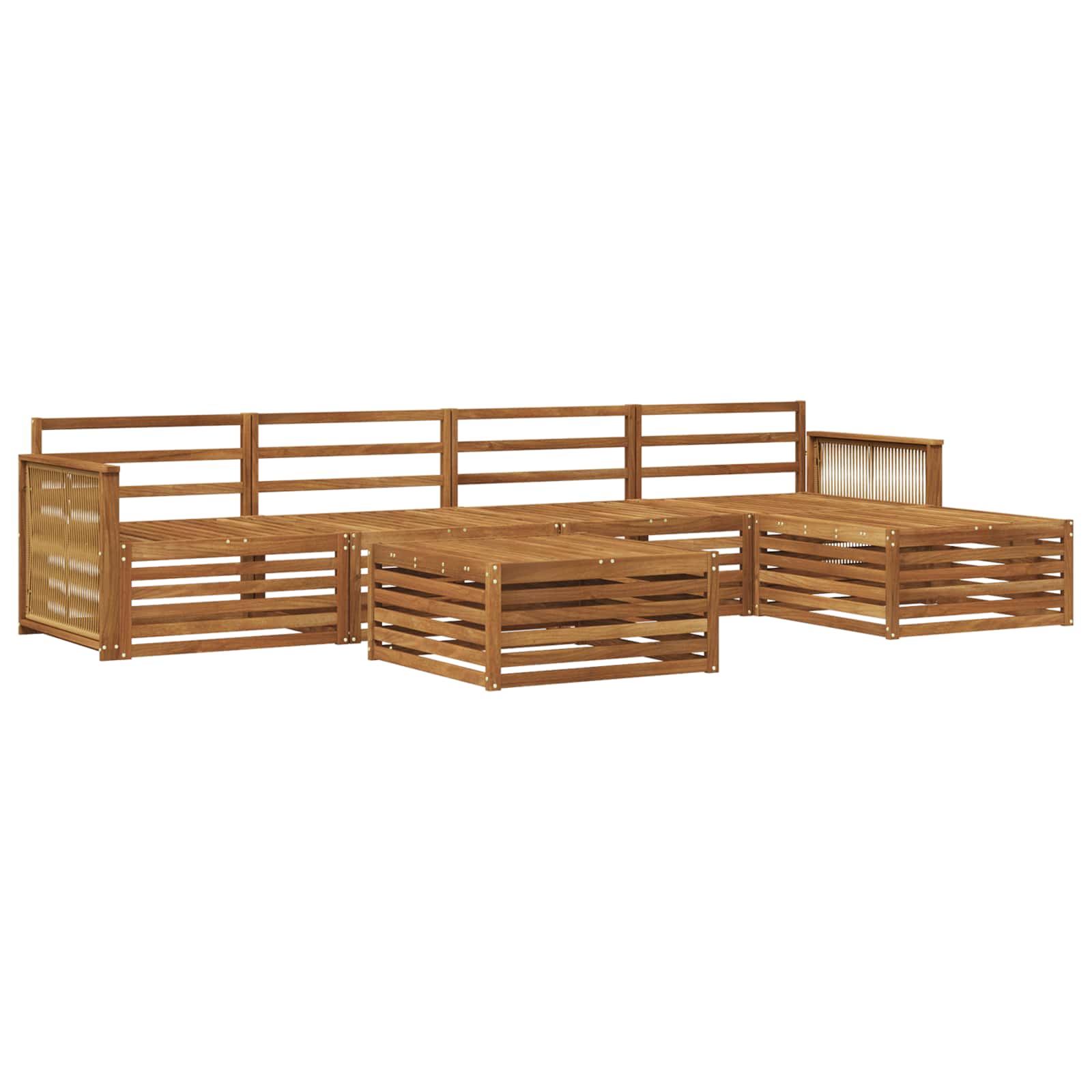 Outdoor-Sofagarnitur 6 pcs Natur Massivholz Akazie