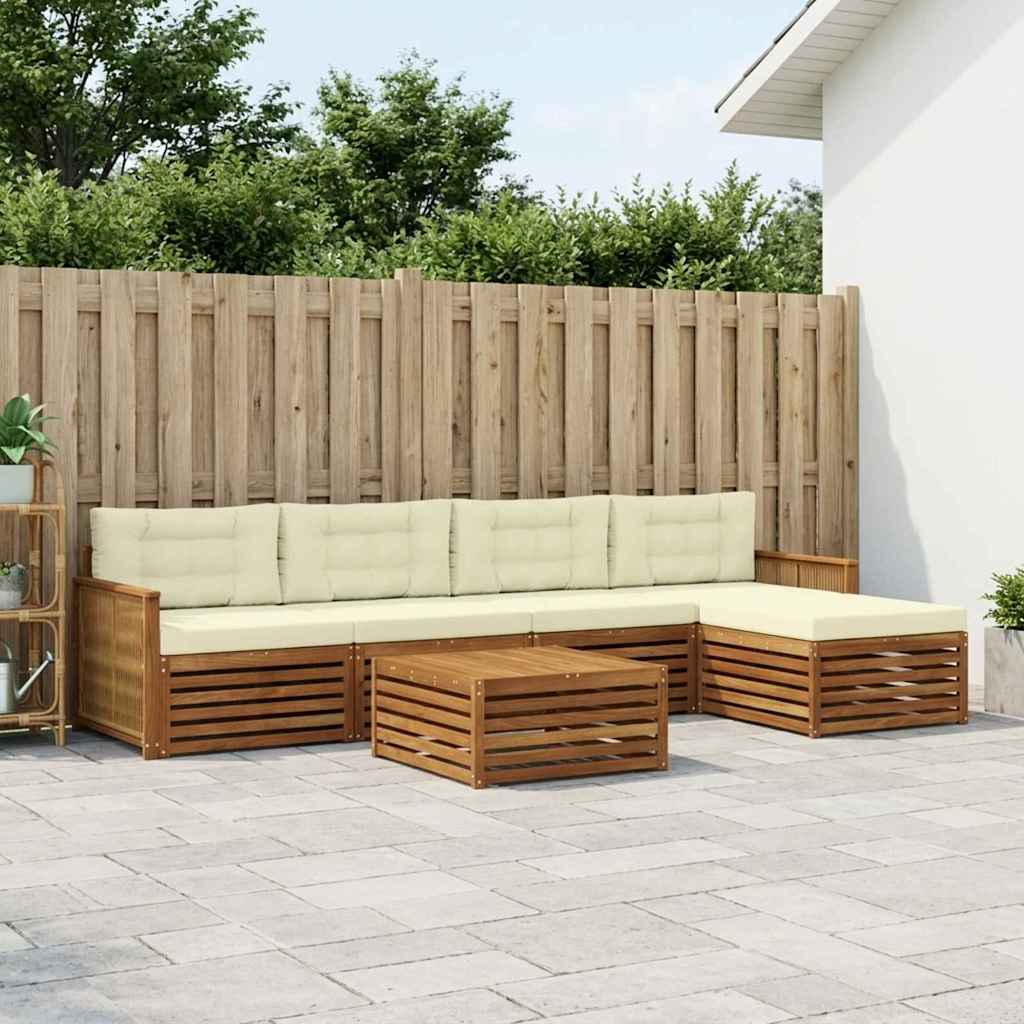 Outdoor-Sofagarnitur 6 stk. Natur und Creme