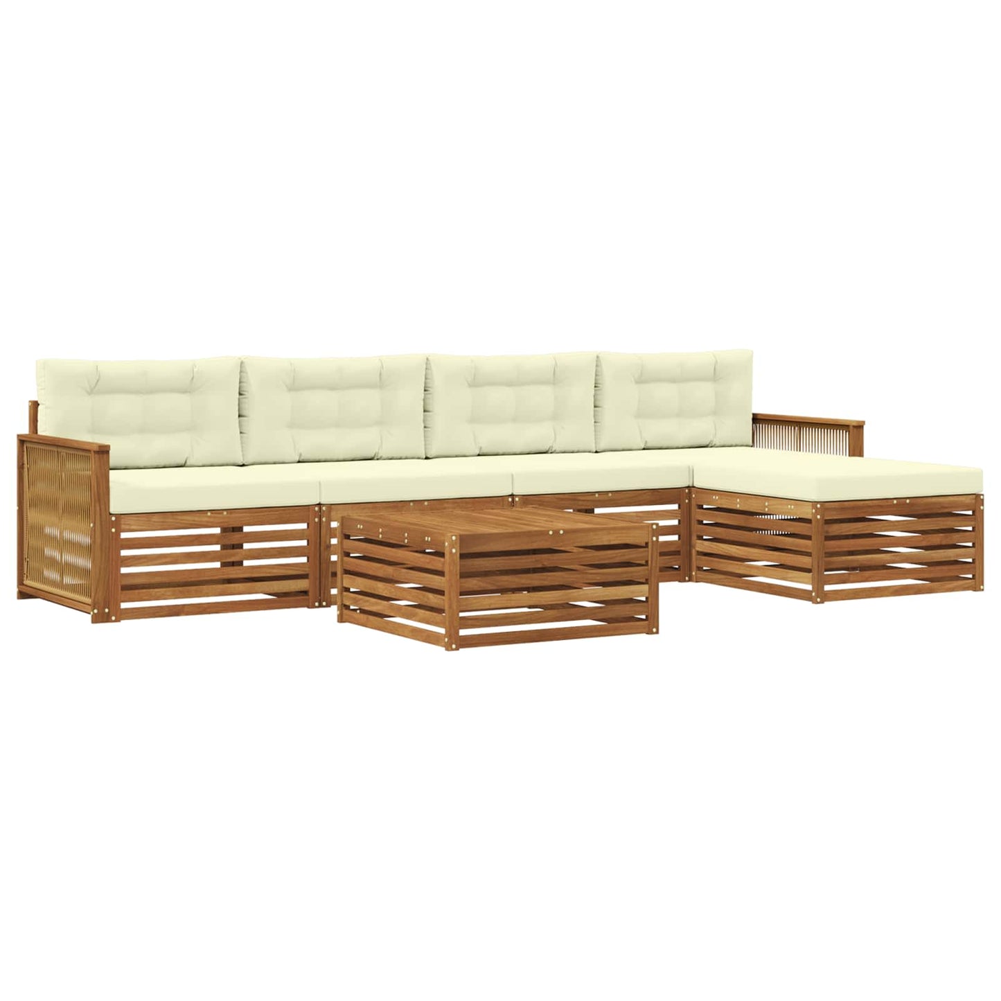 Outdoor-Sofagarnitur 6 stk. Natur und Creme