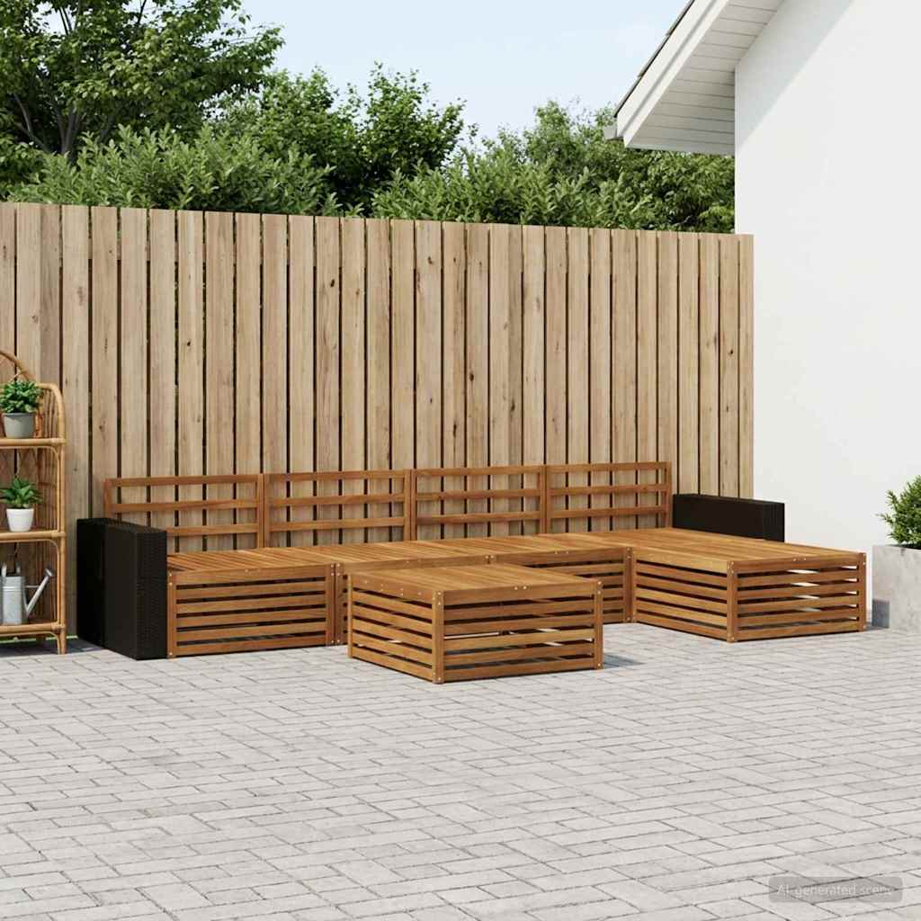 Outdoor-Sofagarnitur 6 pcs Natur 79 x 79 x 37 cm