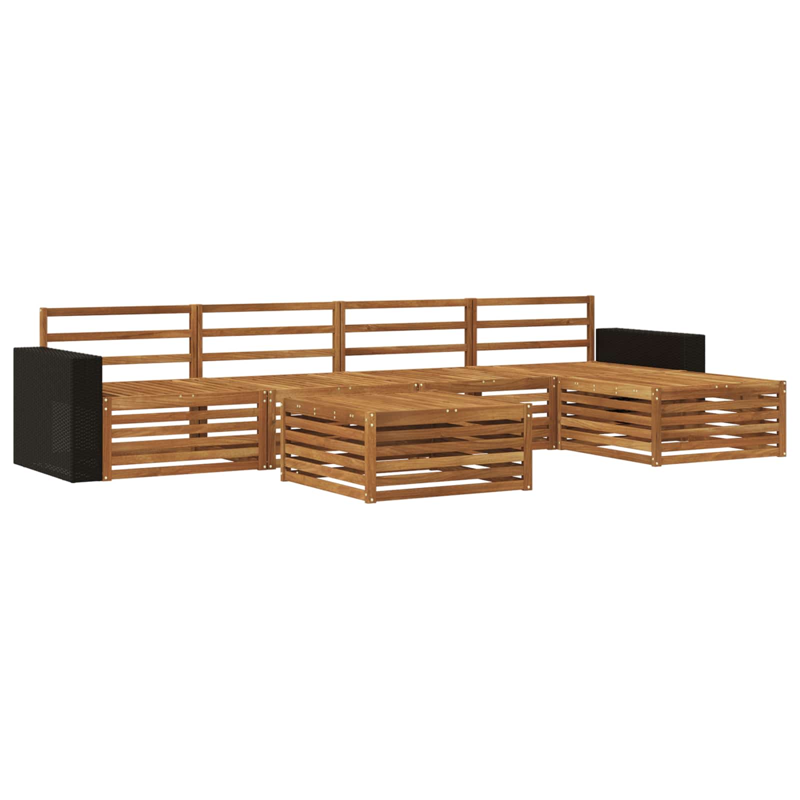 Outdoor-Sofagarnitur 6 pcs Natur 79 x 79 x 37 cm