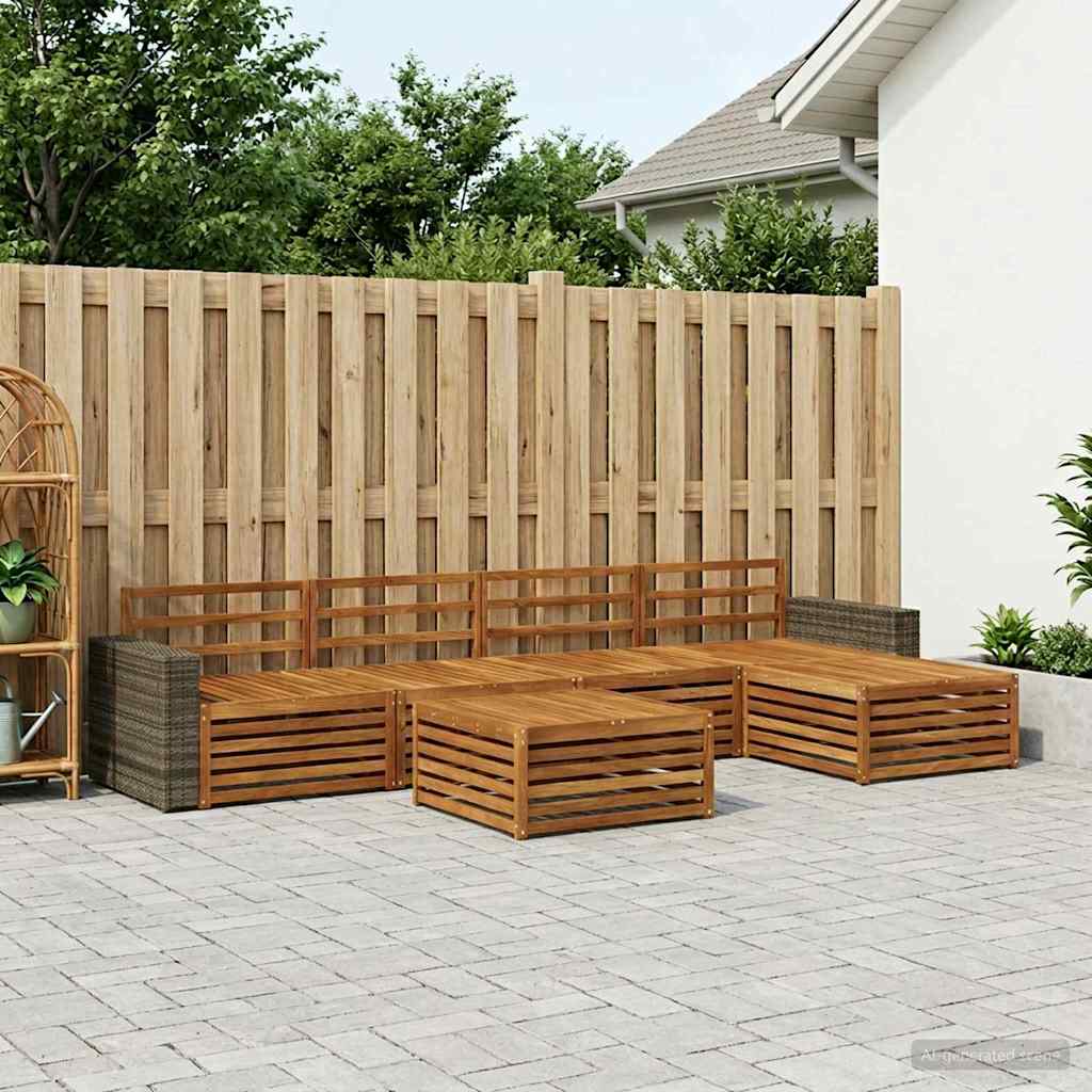 Outdoor-Sofagarnitur 6 pcs Natur 79 x 79 x 37 cm