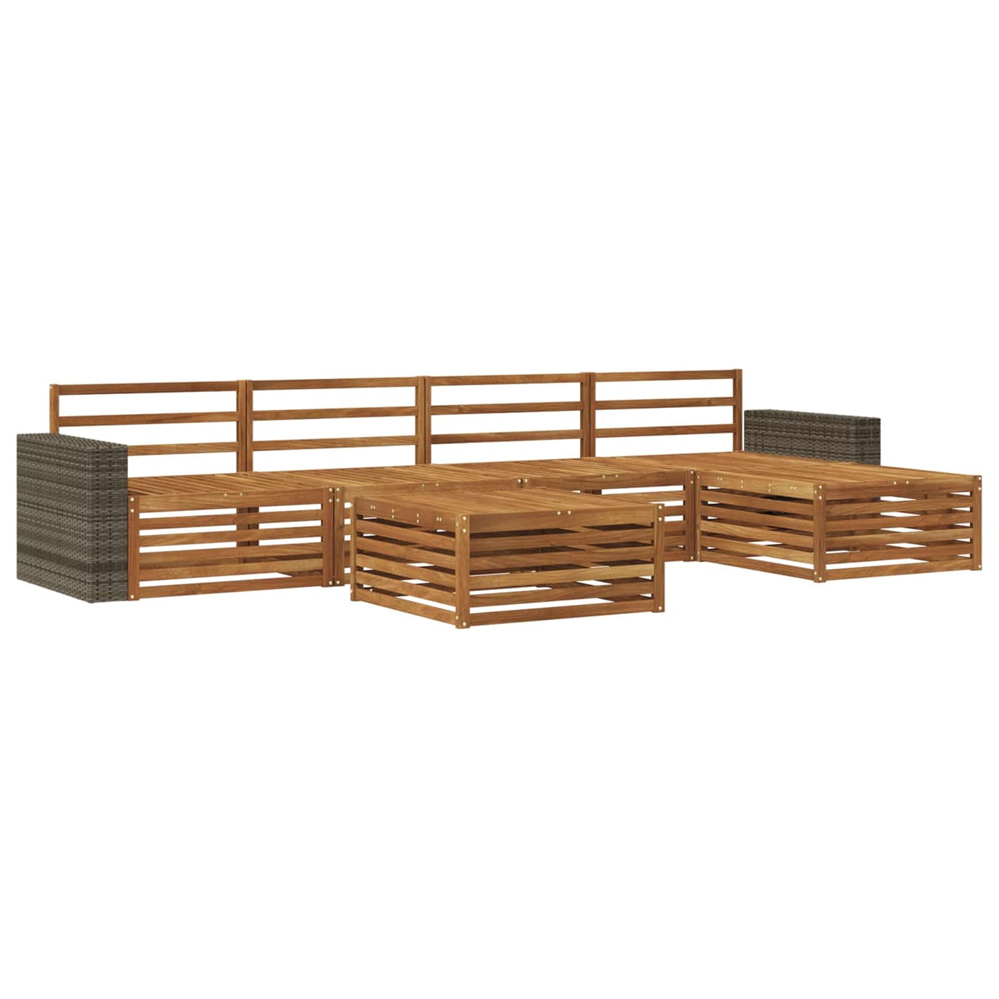 Outdoor-Sofagarnitur 6 pcs Natur 79 x 79 x 37 cm