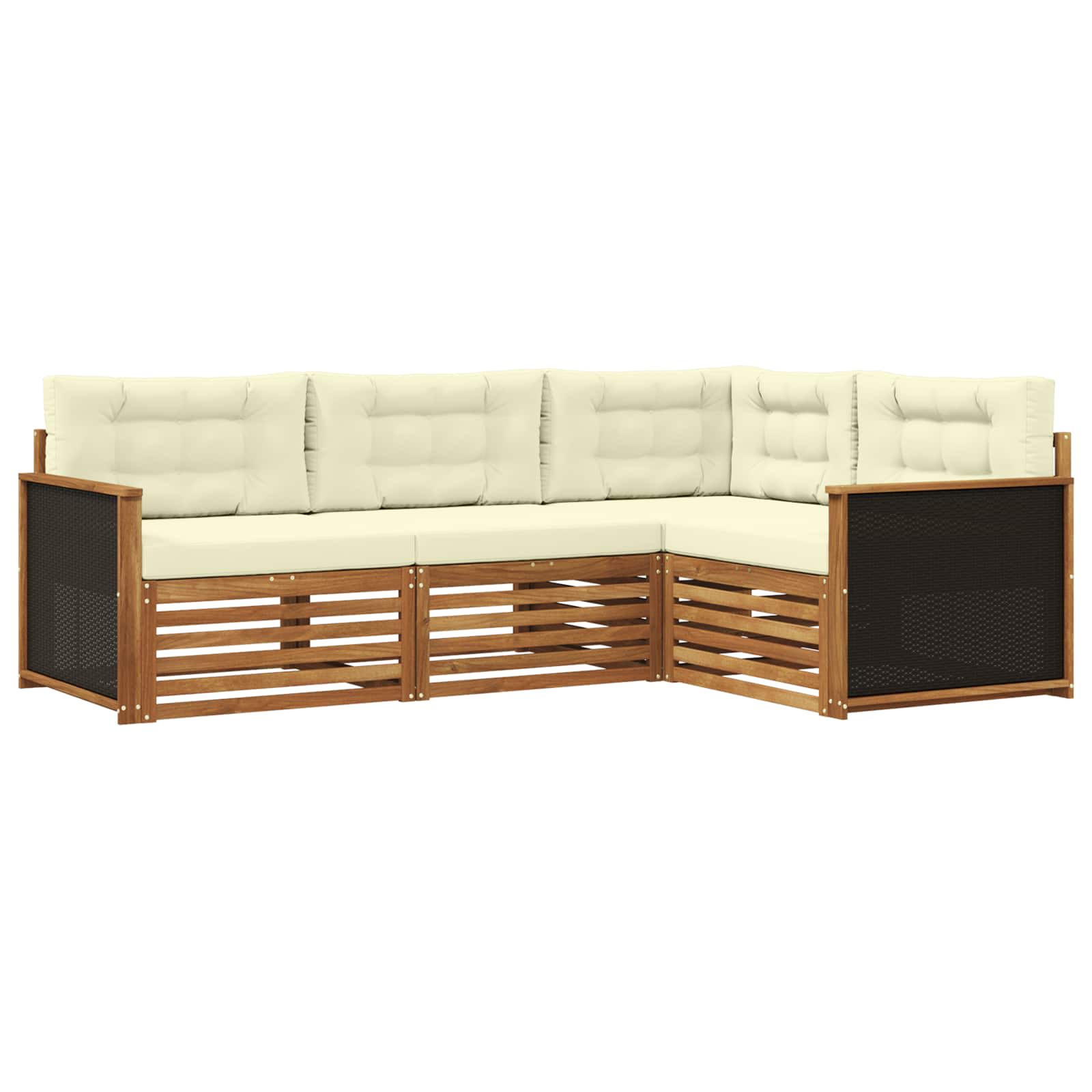 Outdoor-Sofagarnitur 4 pcs Natur und Creme