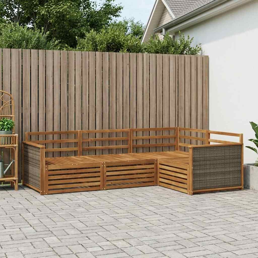 Outdoor-Sofagarnitur 4 pcs Natur Massivholz Akazie