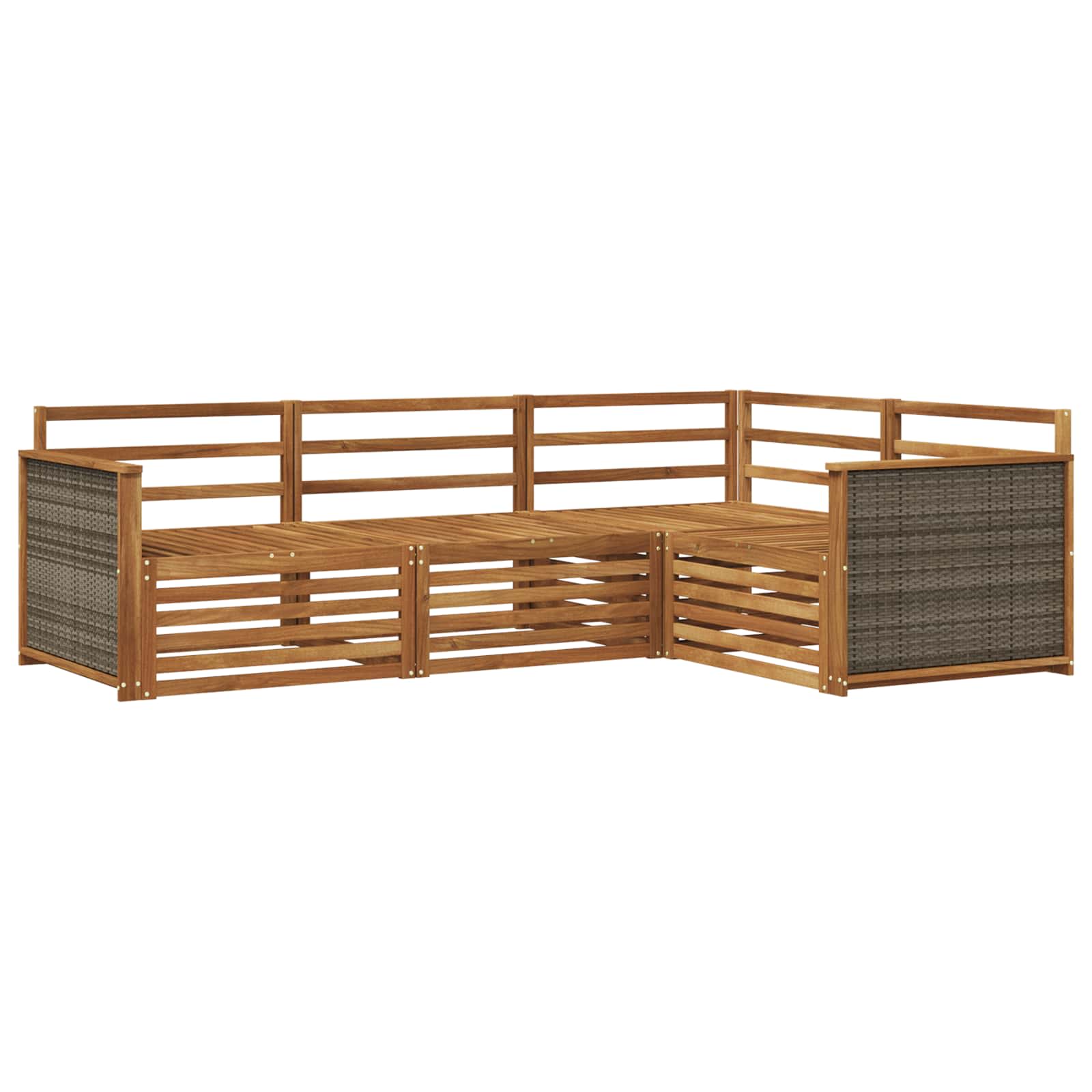 Outdoor-Sofagarnitur 4 pcs Natur Massivholz Akazie