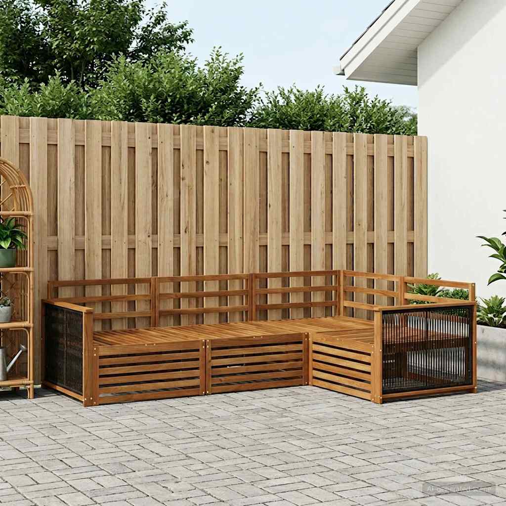 Outdoor-Sofagarnitur 4 pcs Natur Massivholz Akazie