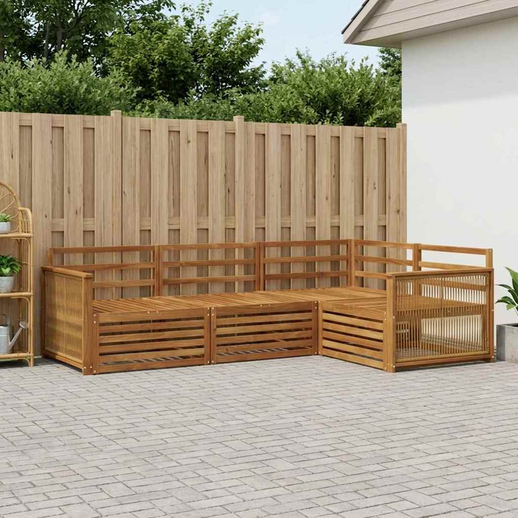 Outdoor-Sofagarnitur 4 pcs Natur Massivholz Akazie