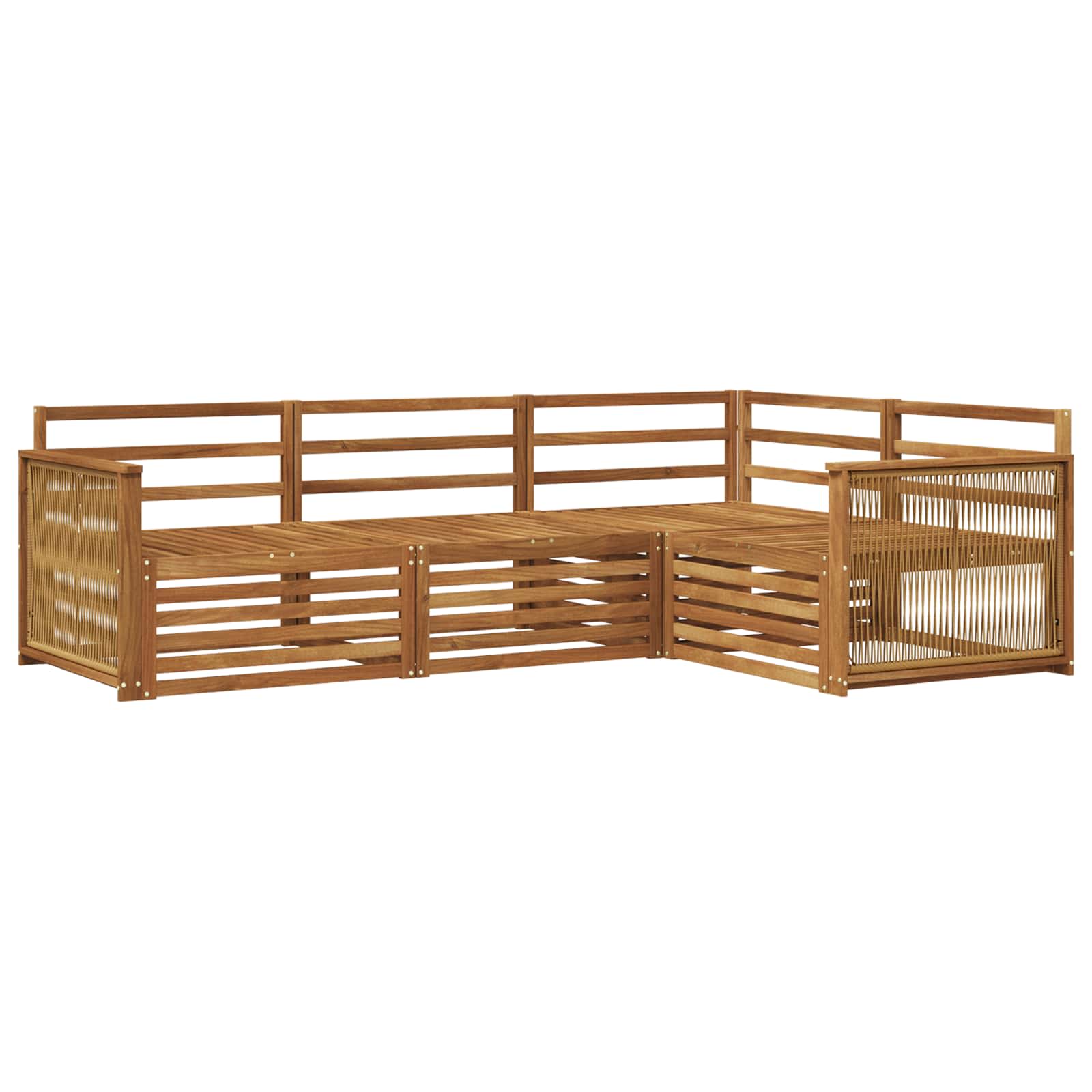 Outdoor-Sofagarnitur 4 pcs Natur Massivholz Akazie