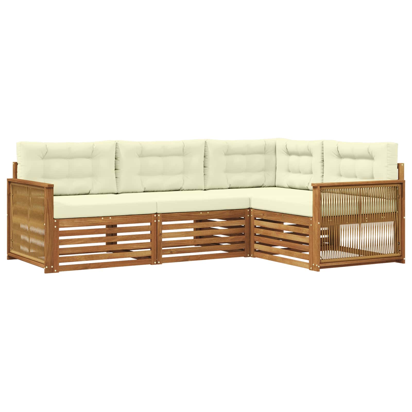 Outdoor-Sofagarnitur 4 stk. Natur und Creme
