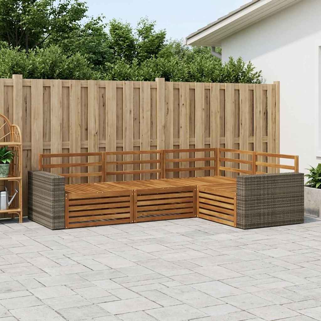 Outdoor-Sofagarnitur 4 pcs Natur 255,5 x 176,5 x 73 cm